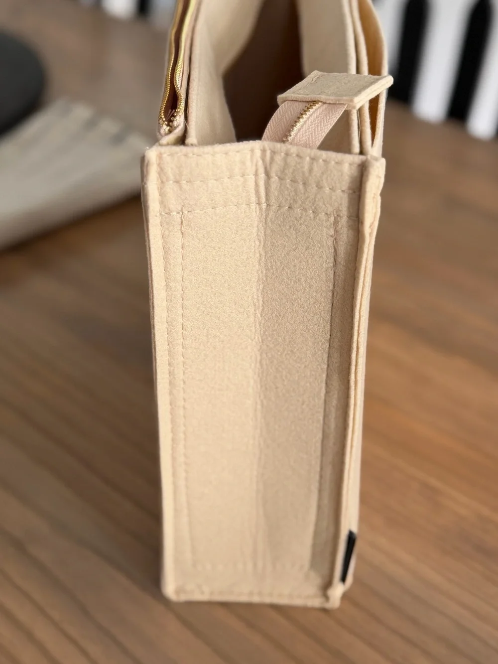Chloe Woody Large Insert Caddy in Beige